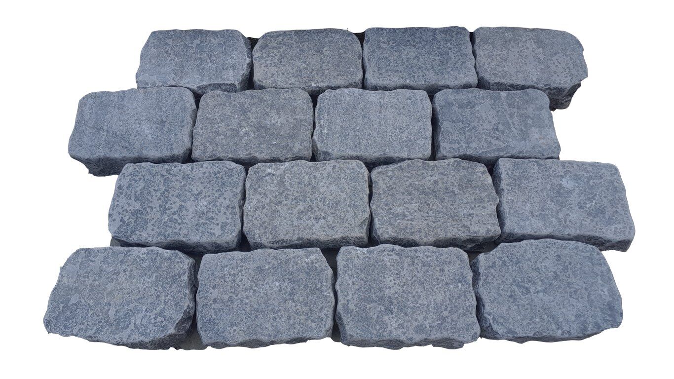 Kassei Blauwe hardsteen 20x14x5 H55 Gebrand/ gekloven 31st /m²